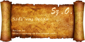 Szávay Opika névjegykártya